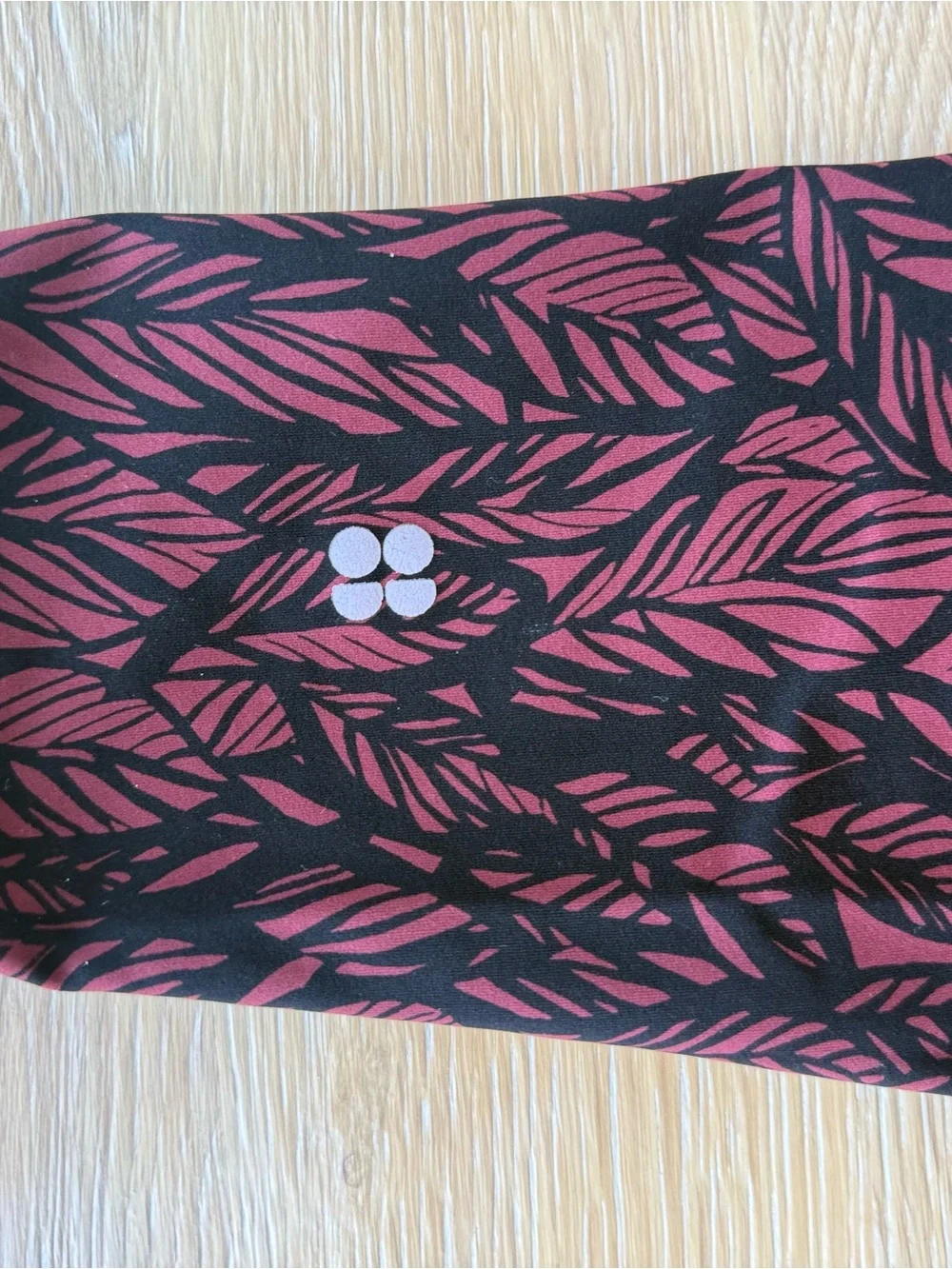 Sweaty Betty Burgundy Leaf-Print High-Waist 7/8 Leggings